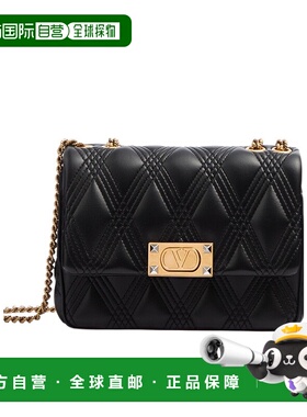 VALENTINO 女士斜挎包 WB0R07XCA0NO CO 黑色 中号徽标单肩包