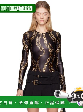 1h可退 潮奢 versace 范思哲 女士 黑色 & 金色 Chain Couture 连