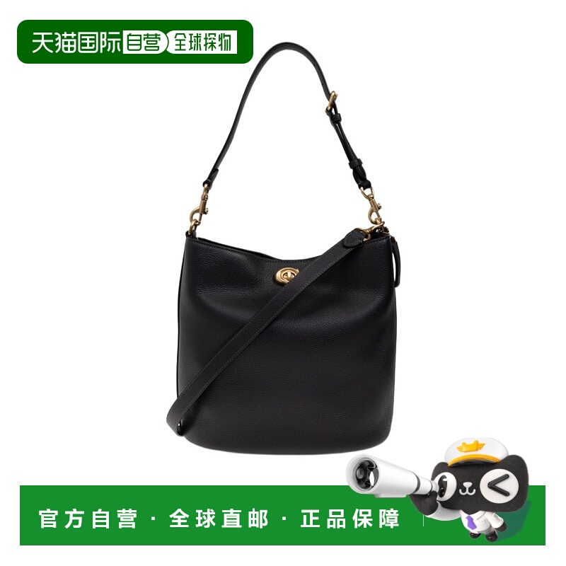 1h可退 COACH 女士斜挎包 CW624B4BK SS2025 黑色 WILLOW B单肩包