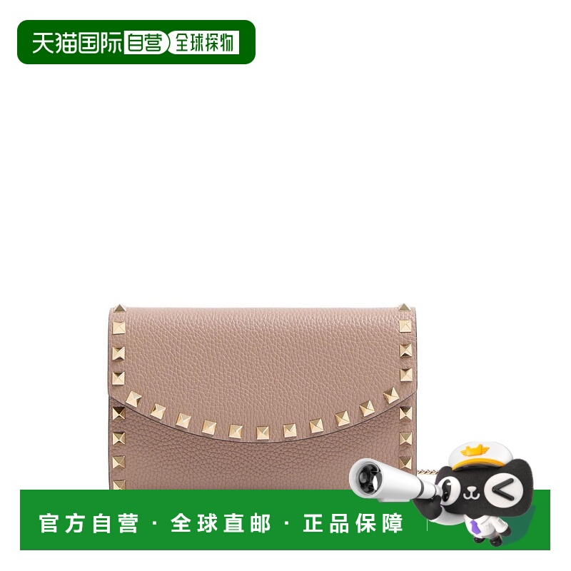 1h可退 潮奢 Valentino 华伦天奴 女士 铆钉皮革链带钱包 WP0AR6V