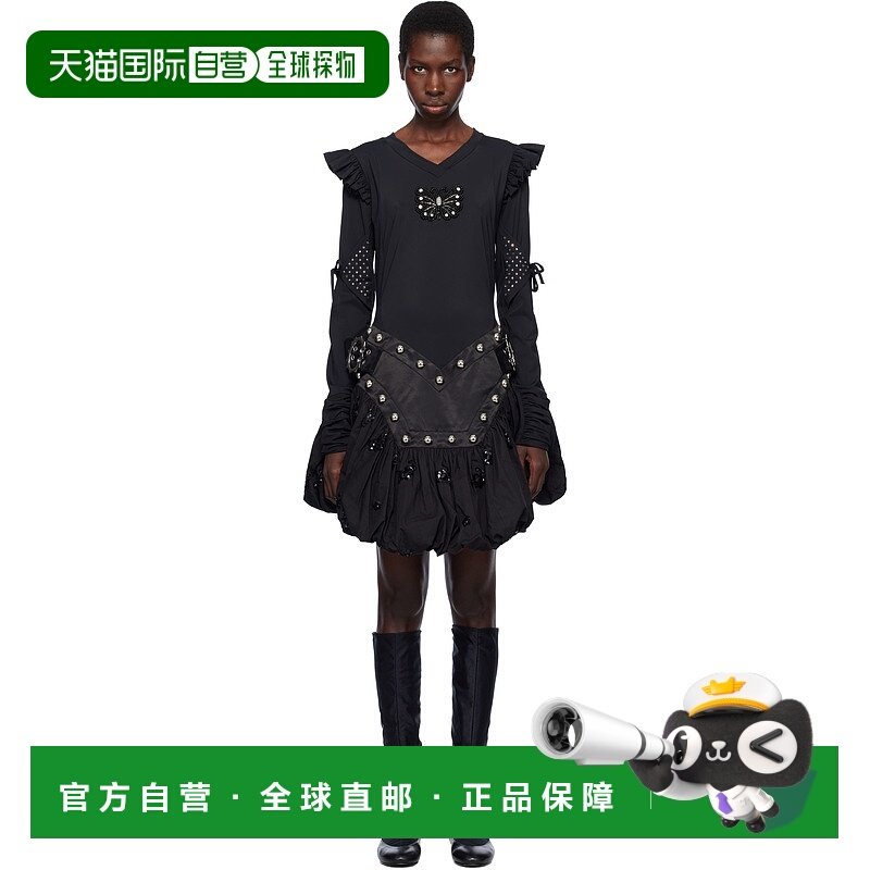 潮奢 Chopova Lowena 女士 黑色 Backtuck 连衣裙 1286