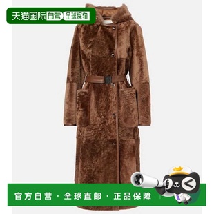 1h可退 潮奢 bogner 博格纳 女士 Belted hooded shearling coat