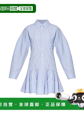 GANNI 女士连衣裙 W1101647501M AW2025 蓝色 Dress with stripe