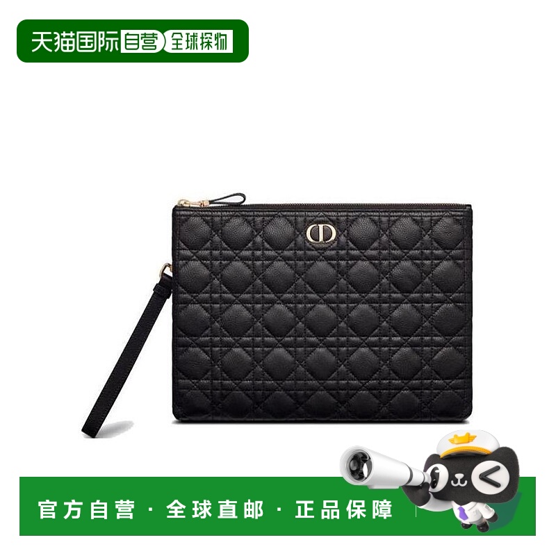 1h可退 DIOR 女士单肩包 S5086UWHCM900 SS2022 黑色 徽标大号手