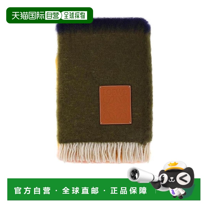 1h可退 LOEWE 男士围巾 K000230X104158 AW2023 棕色 印花围巾