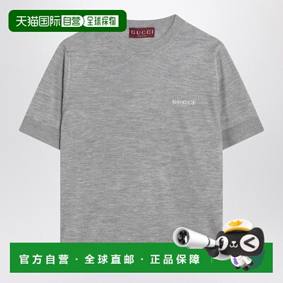 GUCCI 女士针织衫 836747XKEWC1014 SS2026 灰色 TOP CASHMERE SI