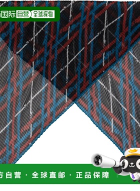 1h可退 潮奢 Burberry 巴宝莉 女士 黑色 & 蓝色 Belt Check Silk