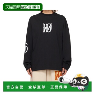 女士T恤 Logo WDTT324746UBK 黑色 印花T恤 AW2024 WE11DONE