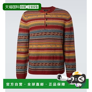 1h可退 潮奢 RRL 拉夫 劳伦RRL 男士 羊毛混纺提花毛衣