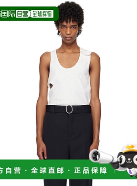 1h可退 潮奢 Courreges 男士 白色 90's Rib Cut Out 背心 125JDE