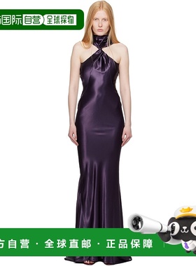 1h可退 潮奢 The Attico 女士 紫色扭褶连衣裙 250WCW00222VVV10