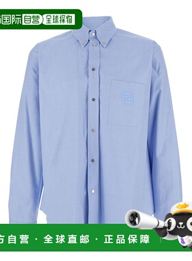 FENDI 男士衬衫 FS1296AVZDF0QR0 SS2026 蓝色 CAMICIE长袖男装