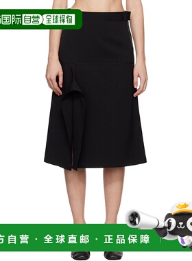 1h可退 潮奢 Lemaire 女士 黑色 Asymmetrical Wrapover 半身裙 S