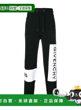 GIVENCHY 男士休闲裤 BM509G30AF001 SS2019 黑色 LOGO拼接刺绣运