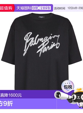 BALMAIN 女士T恤 GF1EG110BD41EAB SS2026 黑色 SHORT SLEEVES 
