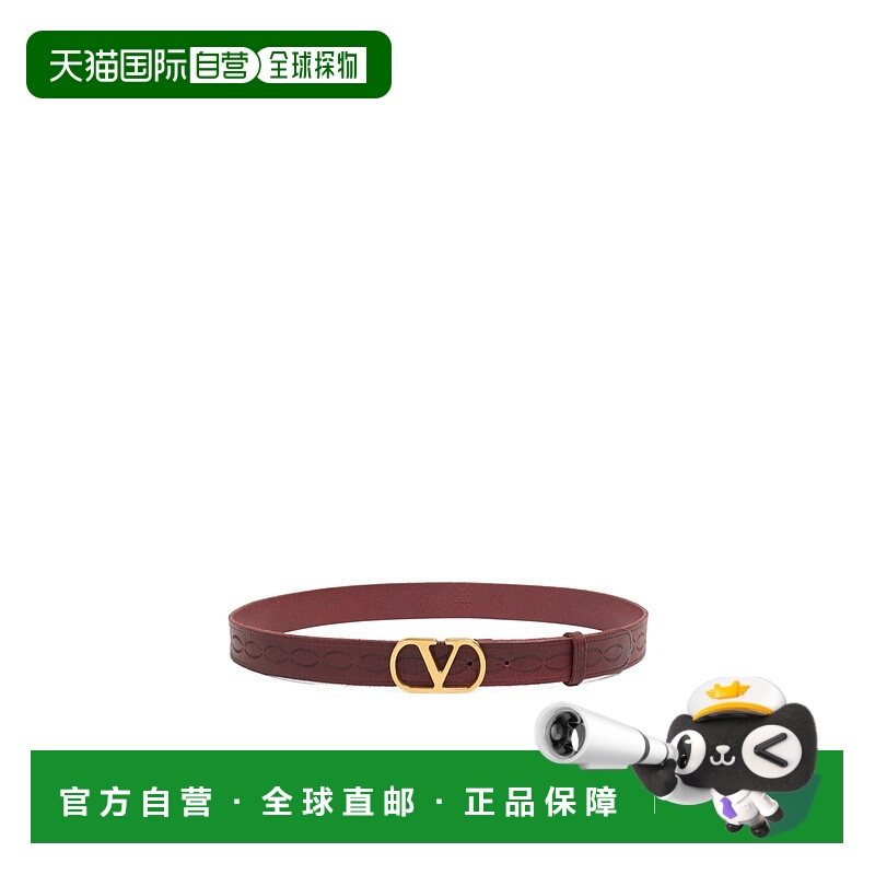 1h可退 VALENTINO 男士腰带 YT0SE1TLBRDK AW2024 红色 徽标腰带