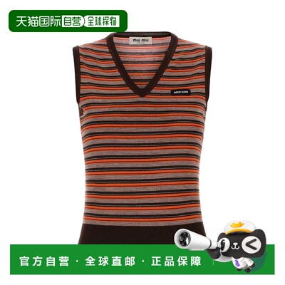 1h可退 潮奢 Miu Miu 缪缪 女士 刺绣羊毛背心 MMV337SOOO1844