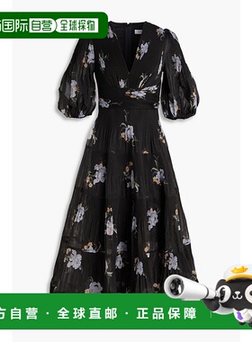 1h可退 潮奢 ZIMMERMANN 女士 plisse-organza 印花中长连衣裙 48