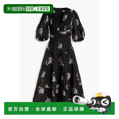 1h可退 潮奢 ZIMMERMANN 女士 plisse-organza 印花中长连衣裙 48