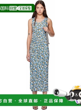 1h可退 潮奢 Rabanne 女士 蓝色 Flower Print 连衣裙 25PJRO815V