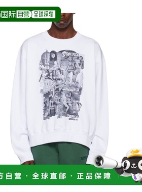 WE11DONE 男士针织毛衣 WDTS322743UWH AW2022 白色 徽标套头卫衣