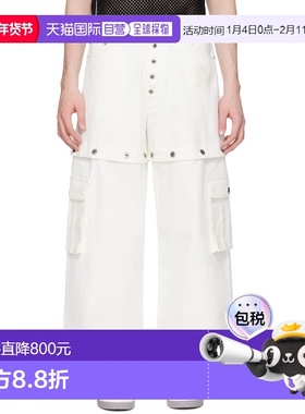 1h可退 潮奢 off-white 男士 白色 90's Logo 工装裤 OMYA183S24D