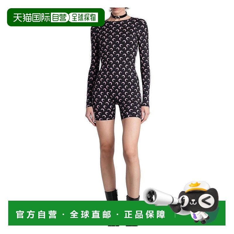 1h可退 潮奢 Marine Serre 女士 Moon 印花長袖短版連身衣 WJS010