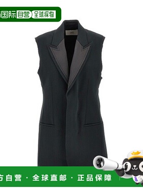 1h可退 潮奢 Ami Paris 女士 煤炭黑灰色羊毛背心 FBV003WV0067