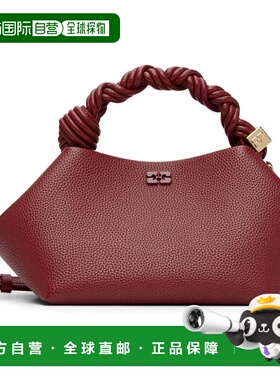 1h可退 潮奢 GANNI 甘尼 女士 红色小号 Grained Bou 手提包 B210