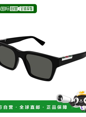 GUCCI 男士太阳镜 GG1889S001 SS2025 黑色 矩形框太阳镜古驰