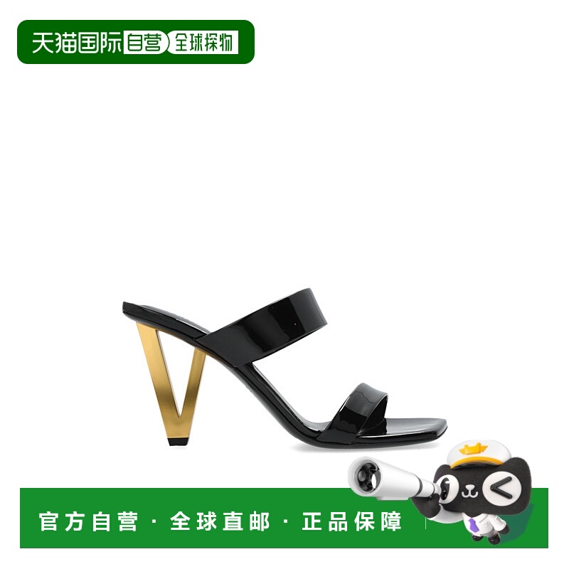 1h可退 VERSACE 女士凉鞋 1019380D2VE1B00V SS2025 黑色 方头高