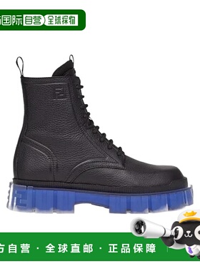 FENDI 男士靴子 7U1485AHH0F08M4 SS2022 黑色 Force徽标短靴男靴