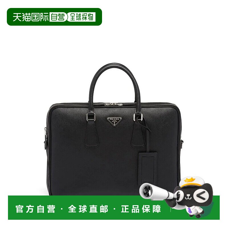 PRADA 男士手提包 2VE022VOOO9Z20002 AW2025 黑色 Prada Saffian
