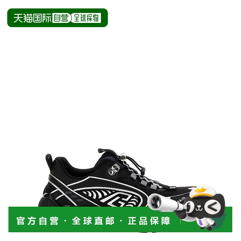 1h可退 BALMAIN 男士运动鞋 EM1VI357LSGZEAC SS2025 黑色 系带运