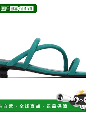 1h可退 潮奢 BY FAR 女士 绿色 Morena Kid Suede Leather 凉鞋 M