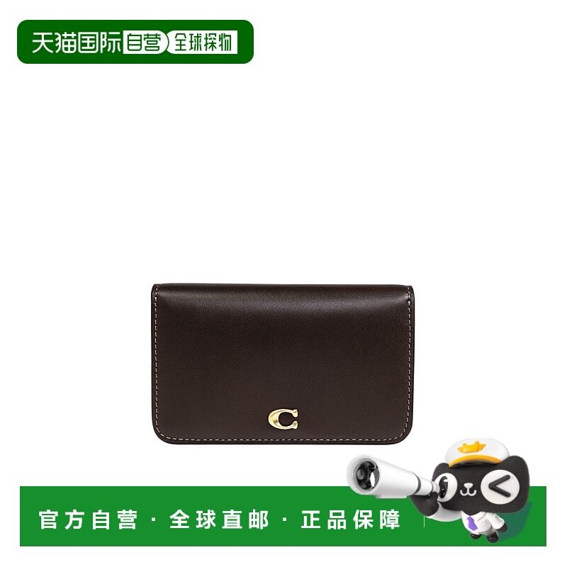 1h可退 COACH 女士钱包 CR990B4MPL AW2024 黑色 徽标钱包蔻驰