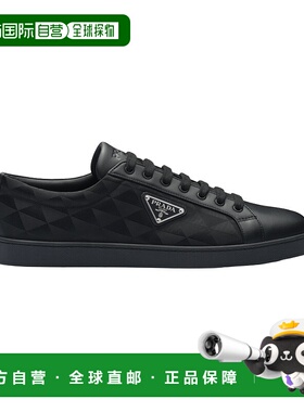 PRADA Prada男款黑色铁牌系带球鞋2EE376 3LNW F0002運動鞋2EE376