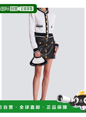 BALMAIN 女士针织毛衣 DF1KL133KG48GAB AW2024 白色长袖开衫