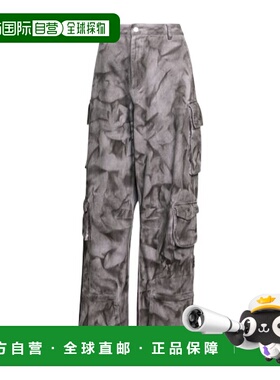 ADIDAS 女士休闲裤 IW5532 AW2024 灰色 褪色大低腰工装裤阔腿裤