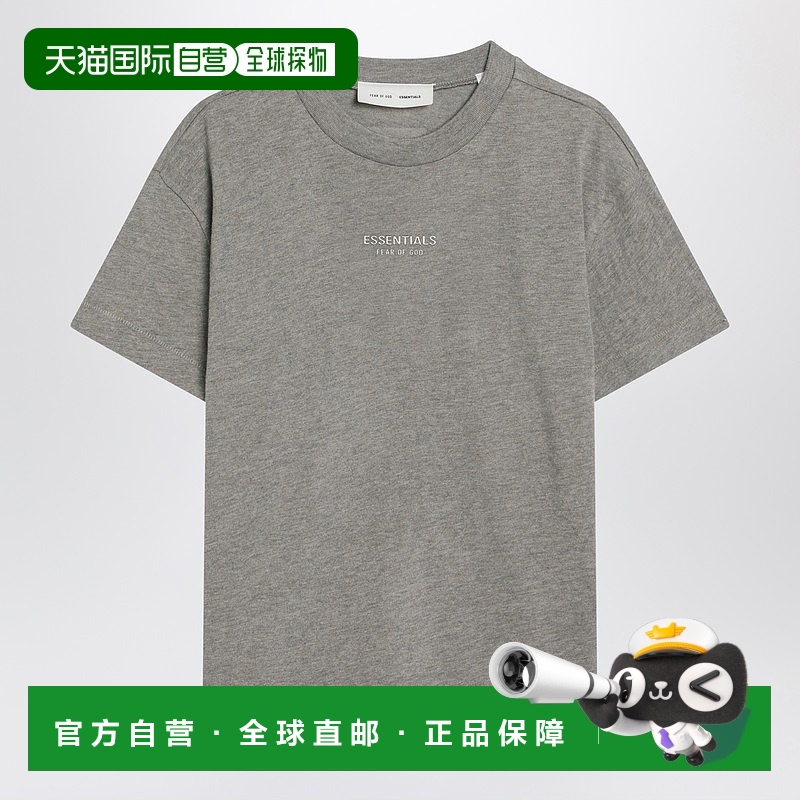 1h可退 潮奢 Essentials 女士 灰色棉混纺T恤 125SP255863FWHH