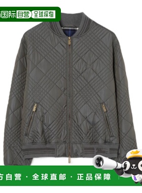 BURBERRY 男士夹克 81192001 SS2026 灰色 微格纹尼龙混纺飞行员