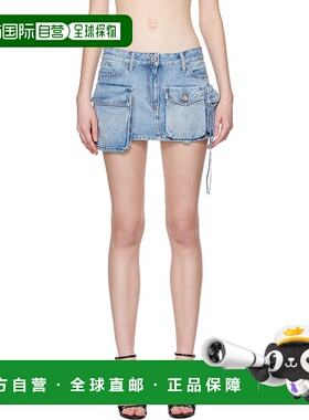 1h可退 潮奢 The Attico 女士 蓝色 Fay 牛仔短裙 251WCR00136DDD