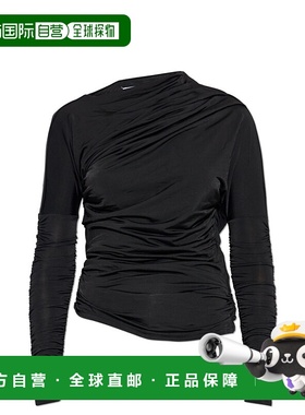 GANNI 女士背心吊带 T43933733099 AW2025 黑色 Draped top性感