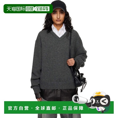 潮奢 Acne Studios 艾克妮 女士 灰色 Layered Wool Knit 毛衣 A6