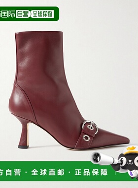 1h可退 潮奢 aeyde 女士 Halima 搭扣装饰皮质短靴 A11AB05910010