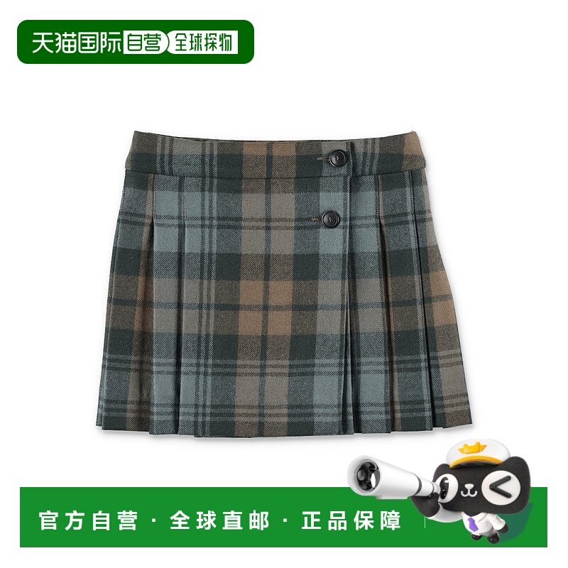 1h可退 潮奢 Bonpoint 女童 Talissa 褶裥格纹羊毛半身裙童装 W05