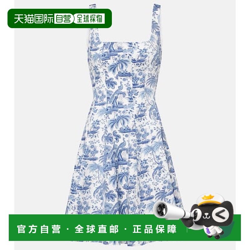 1h可退 潮奢 Staud 女士 Wells 花朵棉质迷你连衣裙新款