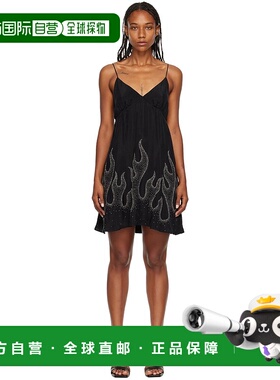 1h可退 潮奢 Palm Angels 棕榈天使 女士 黑色 Flames 连衣裙 PWD