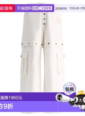 1h可退 潮奢 off-white 男士 白色 90's Logo 工装裤 OMYA183S24D