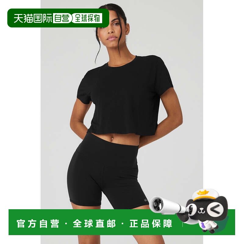 alo yoga  短款纯色休闲圆领套头短袖 T恤 女款w1444r图片